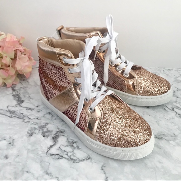 girls sequin high tops